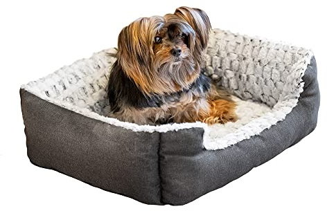Ferplast Cuccia Cane Cuscino Cane Medio Cuccia Gatto Cuscino Gatto Morbido e Comodo 74 x 61 x h 19 cm. Grigio e Bianco