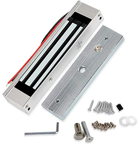 JASAG 180 kg Serrure de porte électrique magnétique DC 12 V Type NC Serrure électromagnétique pour porte en verre à une porte en bois, Multicolore, (JASAG-KG180)