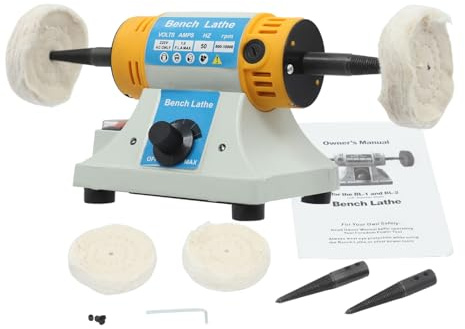 Machine à polir 320W Polisseuse de Bijoux avec 2 roues en tissu Machine de Polissage Broyeur Électrique pour Moteur de Tour à Bijoux pour Meulage et Polissage