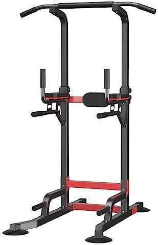 EASY BIG Barre de Traction Power Tower Dip Station - Équipement de Gym à Domicile Polyvalent avec Hauteur réglable et Patins antidérapants - Capacité de 150 kg