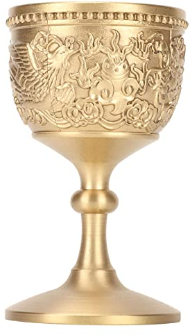 Kuuleyn Goldkelch, Vintage-Kelchkelch aus Messing, Retro-Drachen- Und Phönix-Prägung, Verdicktes Messing, Luxuriöser, Eleganter Zuhälterbecher Für Party, Bankett, Hochzeit