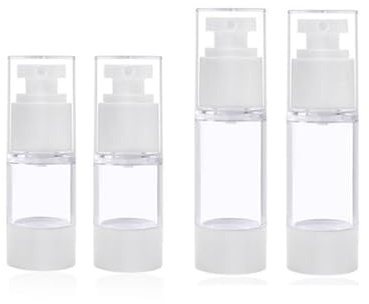 YdseozOA 4 st tom luftlös pumpdispenser för kosmetika, reseflaskor för fyllningskräm, läckagesäker, påfyllningsbar för schampo, lotion, duschgel, tonerlotion (15 ml och 30 ml)