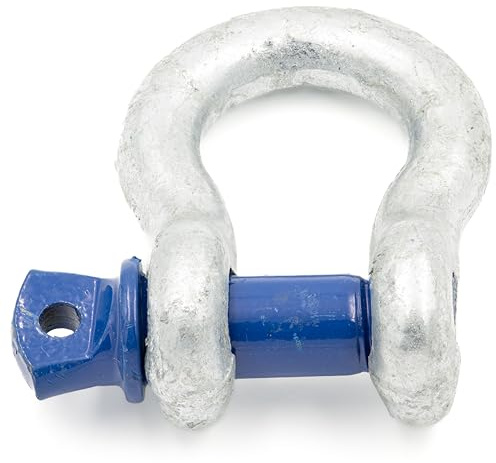 Alfa Logistik Grillo 17t Capacità di Carico 1 Pezzo con Bullone Oculare - Grillo Acciaio a Forma Riccia BW - Grillo ad Alta Resistenza - Acciaio Zincato a Caldo Grillo Rotondo