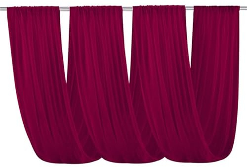 SHTGOI Querbehang Freihanddeko Hochzeit Decken Vorhang Hochzeitsbogen Gardinen Chiffon Tüll Fotohintergrund Durchscheinende Deckenvorhänge für Bogen Party Tüllzelt Abschlussball
