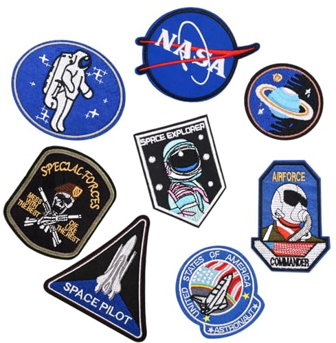 8PCS Bügeleisen auf Patches NASA Space Astronauten bestickt Patches nähen auf DIY Jeans Jacke Kleidung benutzerdefinierte Abzeichen