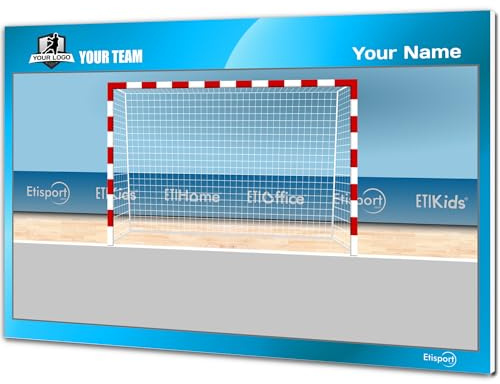 Handball-Torwart Taktiktafel für Trainer. Personalisiert mit Name, Logo oder Verein. Trocken abwischbar. 30,5 x 20,5 cm