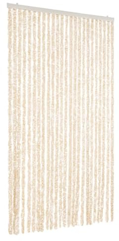 vidaXL Fliegenvorhang Beige und Weiß 100x200 cm Chenille