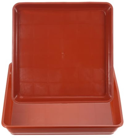 PATIKIL Plant Saucer Tray, 2 Pack 18 Inch Square Plant Saucer Heavy Planter Pot Saucers Large Deep Flower Planter Drip Tray for Indoor Outdoor Plants, Terracotta