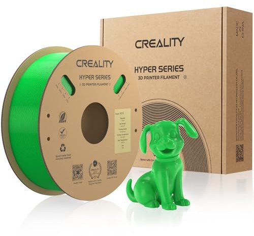 Creality Hyper PETG Filament 1,75 mm Hochgeschwindigkeit 50 – 600 mm/s, 3D-Druckerfilament Maßgenauigkeit +/- 0,02 mm, 1 kg Kartonspule (2,2 lbs), passend für die meisten FDM 3D Drucker - Grün