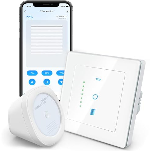 SMARTERCURRY WLAN Rollladensteuerung mit Lichtsensor, [7 Pro] Wlan Rolladenschalter zur Steuerung der Rollläden/Jalousien/Markisen, kompatibel mit Amazon Alexa, Google Assistant. Starter-Kit