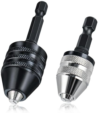 LEONTOOL Bohrfutter-Adapter, 1/4-Zoll-Sechskantschaft, schlüsselloses Bohrfutter für Schlagschrauber, 0,3–3,6 mm, 0,6–8 mm, Schnellwechseladapter, Power-Schraubendreher, Bohrer-Adapter für