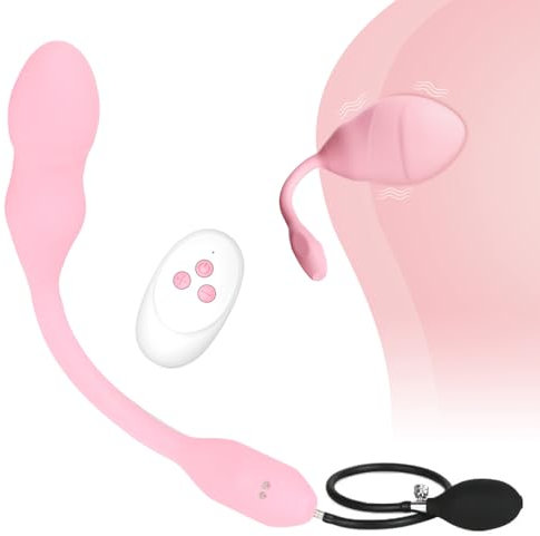 GKLWEJ Vibratori gonfiabili con plug anale, vibrazione del punto G con 10 modalità di vibrazione, dildo vibrante gonfiabile con telecomando e pompa, sex toy per coppie di uomini e donne