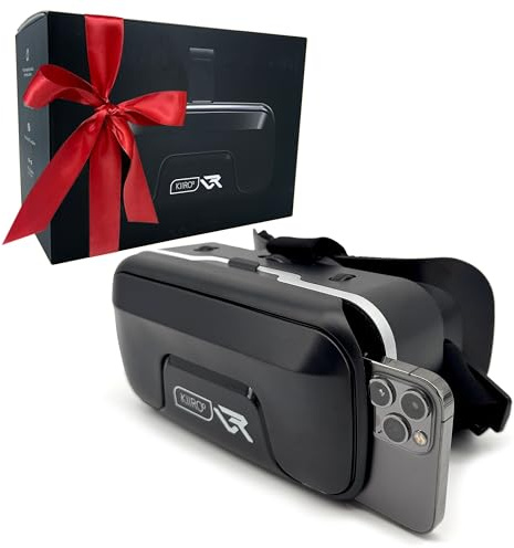 Kiiroo VR Headset für Handy – Mobile VR Brille für iPhone, Android & Windows, 5,5-7,2 Geräte, Brillenträger-freundlich, 40mm HD Linsen, IPD & Fokus einstellbar Virtual Reality