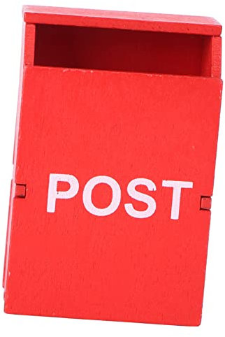 HOMSFOU 1pieza Miniatura Buzón Decorativo De Casa Miniatura Para Muñecas Accesorio De Escena Vintage De Decoración De Juguete Para Casa De Muñecas