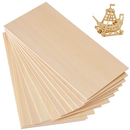 Balsa Wood Sheets 18 Pack Thin Wood Sheets 20×10×0.15cm Balsa Wood Thin Blank Basswood Sheets,for Home Decoration DIY Craft Projects Woodworking Models Painting and Carving Wooden DIY Decorations