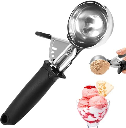 Ice Cream Scoop Stainless Steel Fruit Scoop – Multi-Purpose Kitchen Scoop for Ice Cream, Sorbet, and Fruit