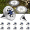 Jardin extérieur des lumières solaires, Lampe Solaire Au Sol , 600 mAh, 8 LED, étanches IP65 Extérieur Encastrables Éclairage pour Allée, Jardin, Pelouse, Cour, Paysage, Allée - Blanc froid-12 pièces