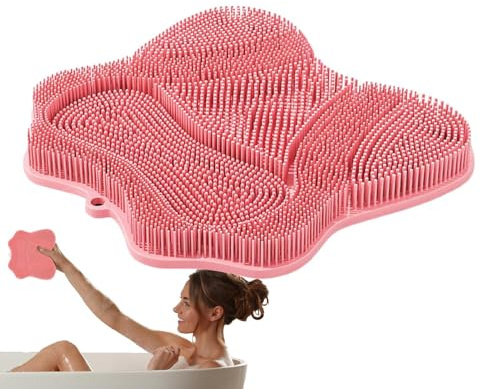 Rrlihjgu Nettoyeur de pieds pour douche, tapis en silicone antidérapant pour pieds dans la douche, outils de massage manuel pour la famille, préparation, soins des personnes âgées et des femmes