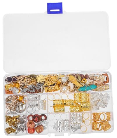 HAMPPLIES 184pièces Perles Dread Décoratives Accessoires Pour Tresses Et Dreadlocks Bijoux Pour Cheveux Lot Outils Supplémentaires