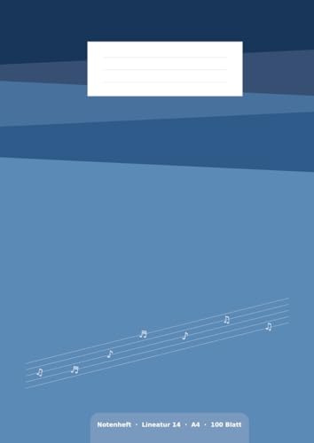 Notenheft Premium Lineatur 14 | Musikheft DIN A4 mit 100 Blatt | Hochwertiges Notenpapier für Musikschüler, Musiker & Musikschulen | Modernes Design: ... Musikunterricht, Proben und Komposition.