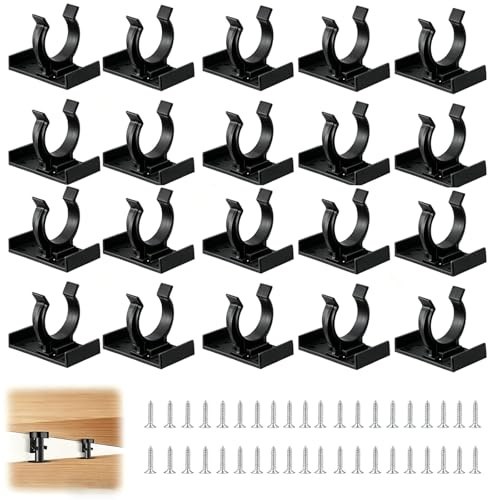 PERSENTU 20PCS Kickboard Clip, Plinth Clips, for Kitchen Fits 26-27mm Diameter, with detachable Bracket with 40 Screws for Secure Kickboard Installation