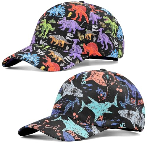 Cheerful Mario 2 Pièces Casquettes de Baseball pour Enfant Garcon Fille 3-8 Ans Réglable Dessins Mignons Anti-UV
