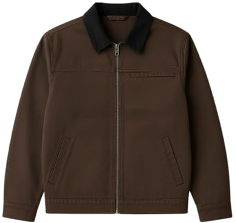 HiFacon Herr vardaglig vintage brun bomullsjacka för ytterkläder stil, Brun – bomull, M