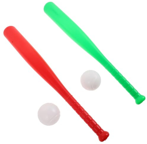 ifundom Set da 2 Mazze da Baseball Giocattolo per da Esterno Leggere e Resistenti Colori Rosso e Verde per Giochi All’Aperto e Attività Motorie Nel Giardino