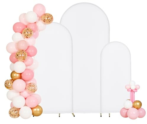 VEVOR Supporto per Fondale ad Arco Set da 3, Struttura Stabile Facile da Montare, Supporto in Metallo per Arco di Nozze con Copertura, per Decorazioni di Matrimoni, Feste di Compleanno, Celebrazioni
