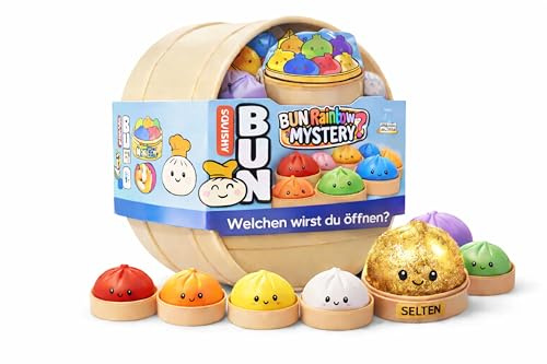 Squishy Dumpling Viral Mystery | TikTok Trend Überraschungs Spielzeug Set für Kinder | Super weiche Squishys Dumplings zum sammeln | Anti-Stress Cute Steamed Buns | inkl. CLXO Versandschutz (1Stück)
