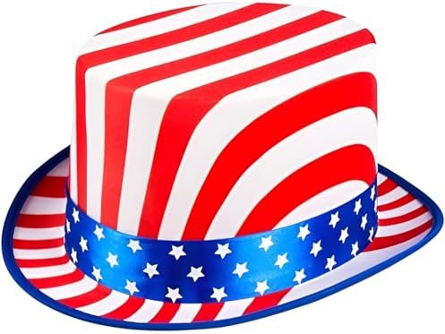 Boland 44963 - Chapeau USA Deluxe, tour de tête env. 56 - 61, casquette avec Stars and Stripes, Amérique, accessoire de déguisement pour le carnaval et la fête à thème