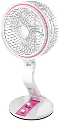 Ventiladores de sobremesa, Ventilador USB Silencioso con Luz de noche LED, Plegable, Establecer la velocidad libremente, Agujero colgar con fondo, Portátil, para Oficina, Hogar, Viajes,Rosado