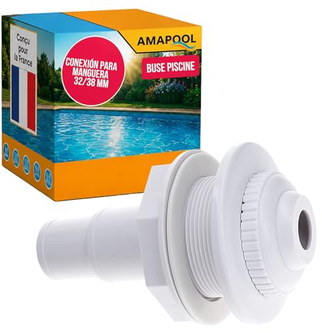 Amapool Boquilla de Entrada, 14 cm I Boquilla de Entrada para Piscina con Boquilla de Manguera de 38/32 mm I Boquilla de Entrada estándar I Ajustable I Conector de Manguera