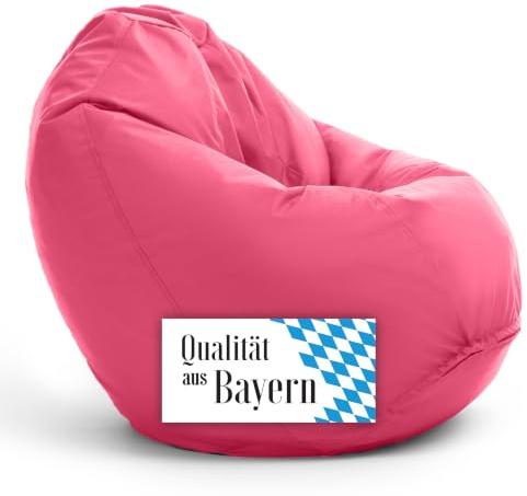 Bruni Bean Bag Classico M en color rosa – Puf para exterior e interior, con saco interior para jugar y leer, funda extraíble, perlas EPS de calidad alimentaria como relleno Beanbag, de Alemania