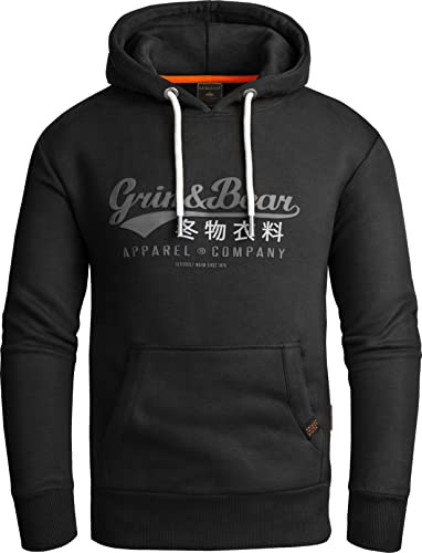 Grin&Bear Huvtröja herr sweatjacka GEC704, svart, L