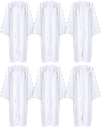 Toulite 6 Pcs Choir Robes for Church Adults, Size 51, White