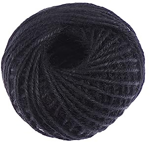 DOITOOL Colored 2mm Household Paper Rope, Black Braided Tag Rope for Diy Crafts, Creative Packaging and Wrapping Twine, 50m Roll Suitable for Home and Art Projects