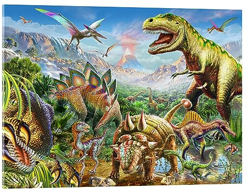 Posterlounge Welt der Dinosaurier Acrylglasbild von Adrian Chesterman 90 x 70 cm Wandbilder Wanddeko