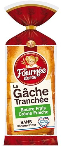 La Fournée Dorée Gâche Tranchée 500G - Savourez la tendresse de cette brioche authentique ! - Lot De 4