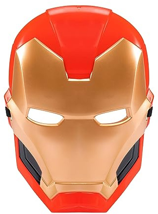 Jazwares Marvel Iron Man Child 3D Plastic Mask with Eye Holes and Elastic Strap Standard Red