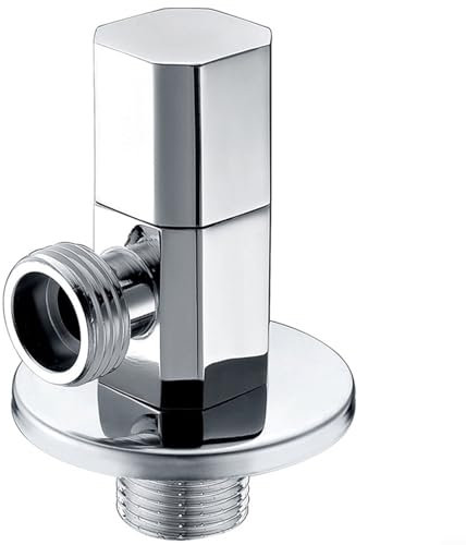 Valvola di arresto ad angolo NPT 1/2 ingresso 3/8 valvola di arresto per bagno, WC, bidet, doccia, finitura cromata