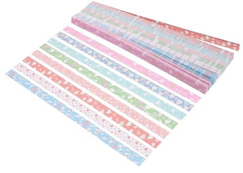 Operitacx Origami-Stern-Papierstreifen 540 Stück Buntes Glücksstern-Papier Niedliches Cartoon-Origami-Bastelmaterial Für Kinder Und Erwachsene