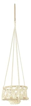 Syfunlv Hängekorb Böhmischen, Makramee Geflochten Hängekorb, Baumwollseil Hängender Blumentopf, Dreilagigen Obst- und Gemüsekorb, Dekor für Zimmerpflanzen, Küchen Deko, Beige, Baumwolle