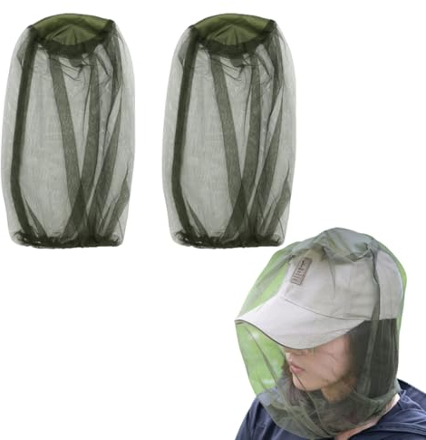 WHYCNJL 2 Stück Imkerhut Camouflage Netz Mückennetz Kopf Camouflage Imkerei imker Anti-mücke Biene Bug Insekt Fly Maske Kappe Hut mit Kopf Net Mesh Gesichtsschutz Outdoor Angelausrüstung