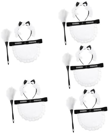 GALPADA 5sätze Maid Cosplay Kostümset Mit Schürze Haarband Und Duster Teiliges Für Partys Halloween Und Rollenspiele Elegantes Accessoire Für Unvergessliche Auftritte