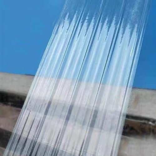 Placa de fibra de vidrio para iluminación diurna con protección UV, lámina corrugada transparente resistente a los impactos, 80 kg, fibra de vidrio, longitud de la hoja sólida de 0,5 m, 2,3 m, 0,9 x