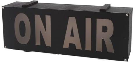 ON Air-Schild LED Studio-Aufnahmeschild, Batteriebetrieben, Verbundholz und ABS, Rotes Licht, mit Tastensteuerung, Dekoratives Beleuchtetes Schild für Studio und Bürodekoration