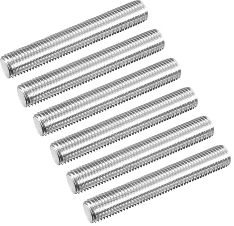 QUARKZMAN 6 Stück Gewindestange M16x100mmx2mm Vollgewindstange 304 Edelstahl V2A Gewindestangen A2 Metrisch Gewindebolzen VA Gewindestab Rechtsgewinde Gewindestifte Fully Threaded rods