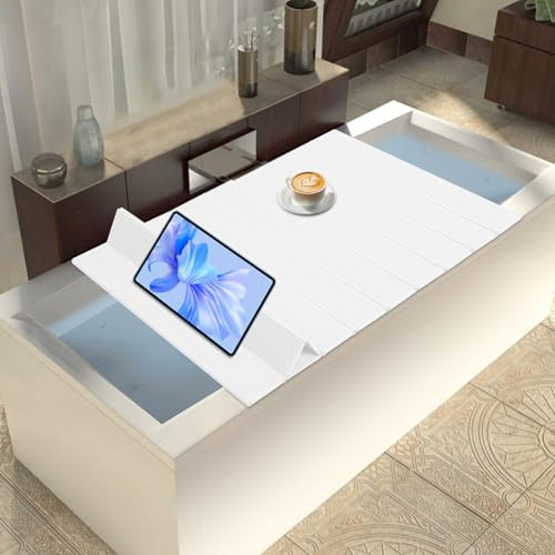 Copertura per vasca da bagno, 160 x 70 x 0,65 cm, pieghevole, copertura per vasca da bagno in PVC, pannello isolante per casa, bagno, hotel, bagno d'albergo, esperienza SPA (bianco)