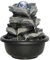 Premium Indoor Waterfall 7x6x6 Indoor Fountain with Rotating Light Up Ball on Top USB 4-Tier Tabletop Fountain Indoor Circulated Decorative Water Fountain for Living Room, Office, Home